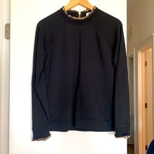 J crew sweatshirt with leopard detail